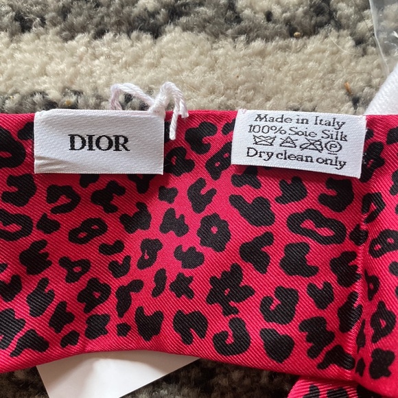 Dior Pop Mizza Mitzah Raspberry Silk Twill Scarf - Picture 4 of 4